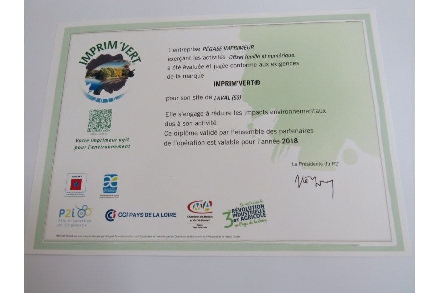 Certificat Imprim'vert